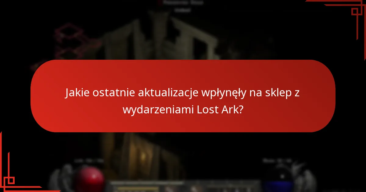 Jakie ostatnie aktualizacje wpłynęły na sklep z wydarzeniami Lost Ark?
