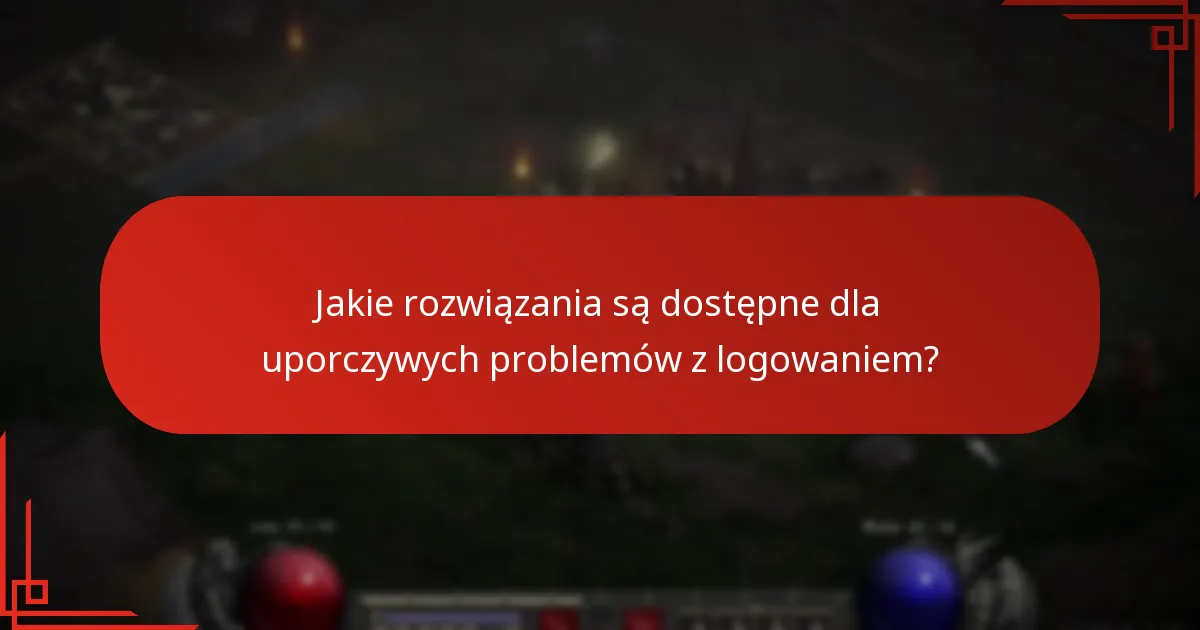 Jakie rozwiązania są dostępne dla uporczywych problemów z logowaniem?